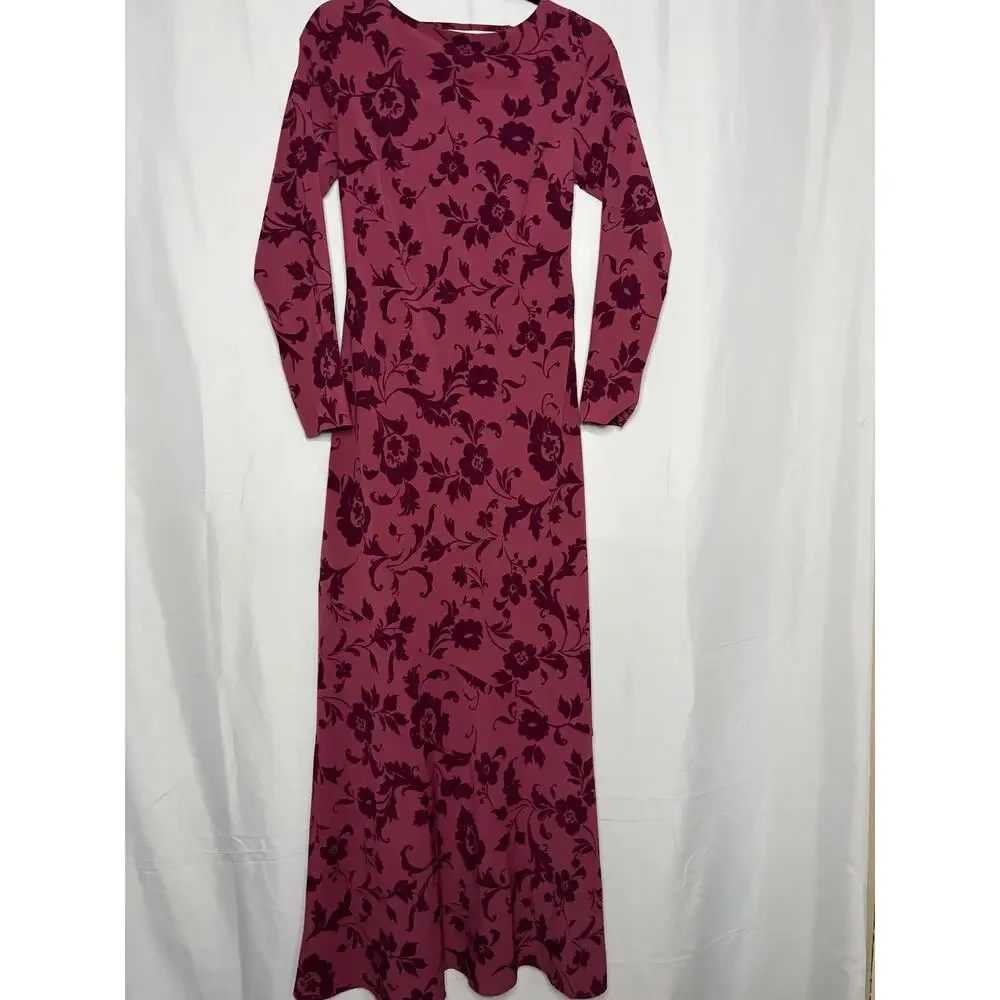 Abercrombie & Fitch Maxi Dress Mauve Pink Floral Women's Sz SP